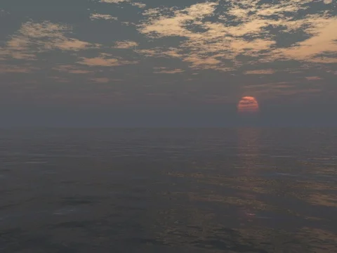 SUNSET IN OCEAN LANDSCAPE Stock Footage 83745118