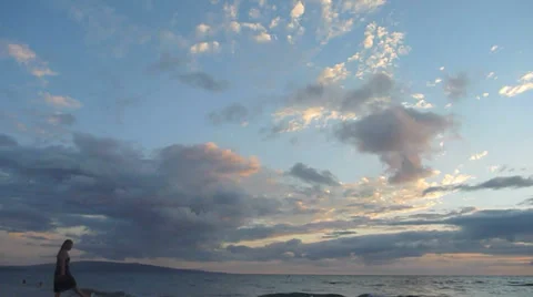 Sunset Ocean on Maui Stock Footage 37781312