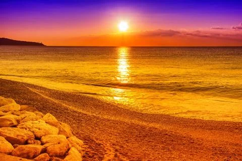 Sunset on the ocean Foto stock