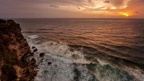 Sunset on the ocean Stock Photos