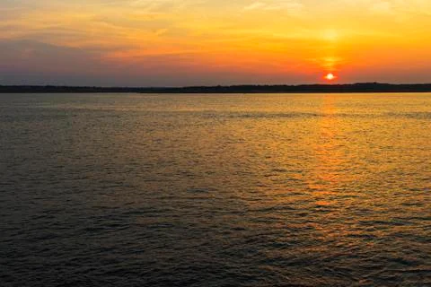 Sunset on the ocean. Stock Photos