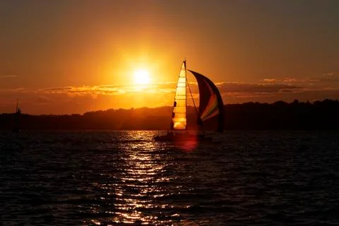 Sunset on the ocean. Stock Photos