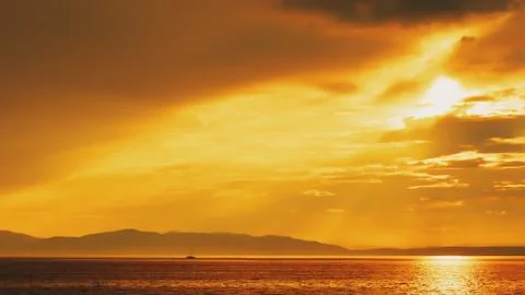 Sunset on the ocean Stock Photos