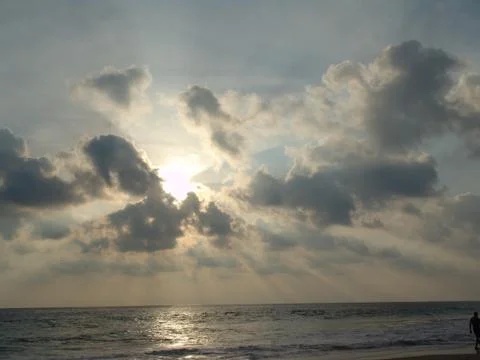 Sunset in the ocean Stock Photos