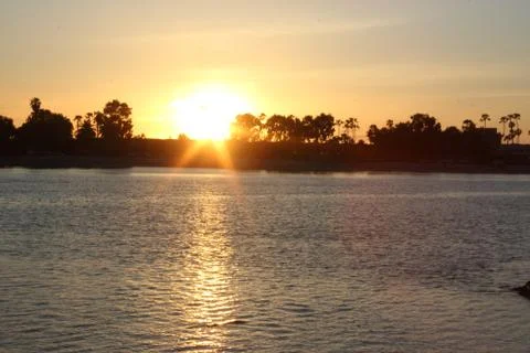 Sunset At The Ocean Stock Photos