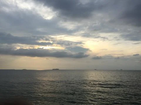 Sunset by the ocean Foto stock