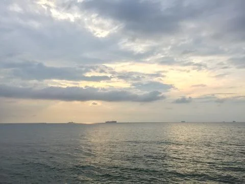 Sunset by the ocean Stock-Fotos