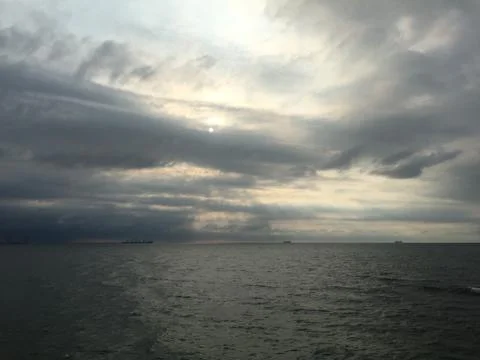 Sunset by the ocean Foto stock