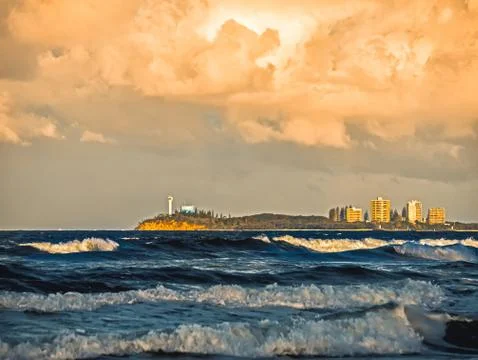 Sunset on the ocean Stock Photos