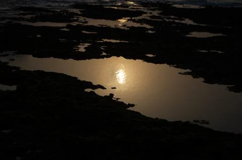 Sunset by the ocean Foto stock