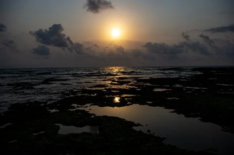 Sunset by the ocean Foto stock