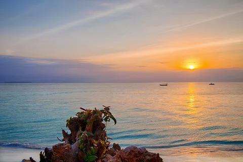 Sunset in the ocean Stock Photos