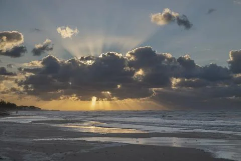 Sunset on the ocean Stock Photos