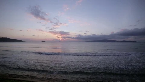 Sunset at the ocean shore. Dawn by the sea. Stock Footage 80883364