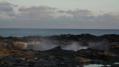 Sunset Ocean Spray Slow Motion Stock Footage 165301512