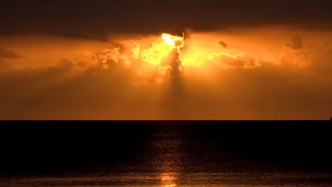 Sunset on the ocean timelapse Stock Footage 104200481