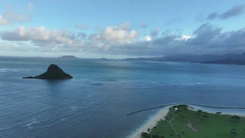 Sunset Ocean View Chinaman's Hat Mokoli'i Island Oahu Hawaii Stock Footage 295179260