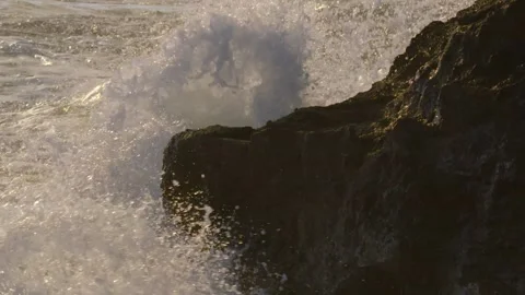 Sunset Ocean Wave, Slow-Motion, Nature, Scenic, Travel, Tourism, Texture Stock Footage 140716144