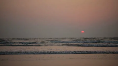 Sunset ocean waves Stock Footage 37449639