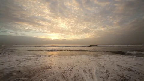 Sunset Ocean waves Stock Footage 78000020