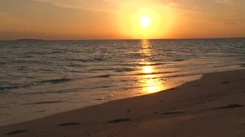 Sunset in the ocean1 Stock Footage 8840689