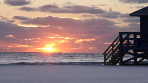 Sunset at the Ocean's Edge Stock Footage 999681