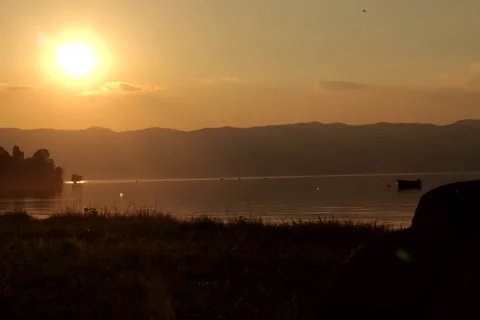 Sunset on the Ohrid lake 4K 스톡 동영상 67561701