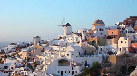 Sunset Oia Stock Footage 32409411