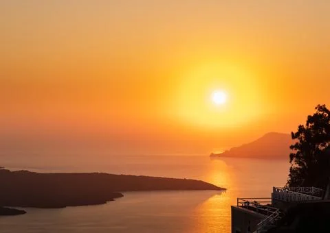 Sunset at Oia Stock Photos