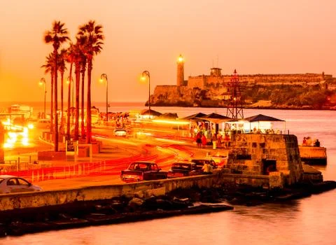 Sunset in Old Havana Stock Photos