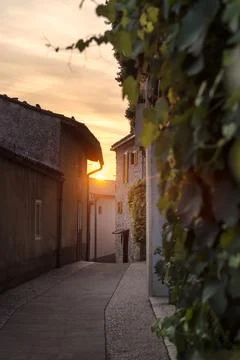 Sunset in an old town Stock Photos