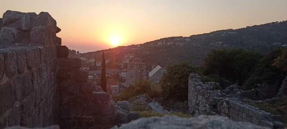 Sunset in the old town Foto stock