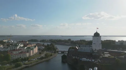 Sunset in the old town view from a drone Stock Footage 209171424