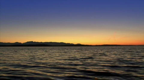 Sunset Olympic mountains Stock Footage 769976