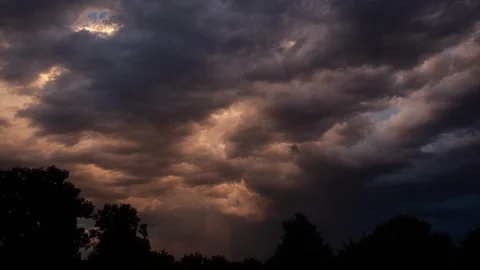 Sunset with Ominous Clouds Stock Footage 111829070