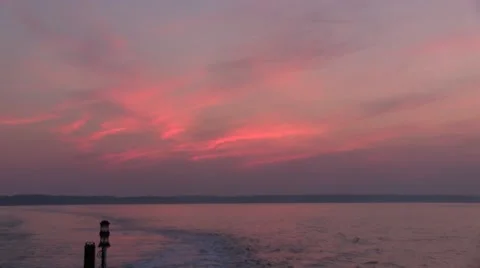 Sunset onboard ship Stock Footage 41857590
