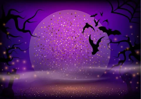 Sunset onHalloween background. 스톡 일러스트