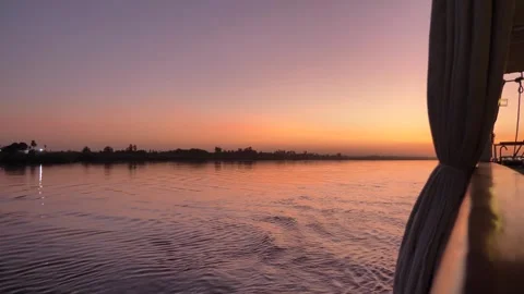 Sunset ont The Nile River, Egypt Video stock 295052115