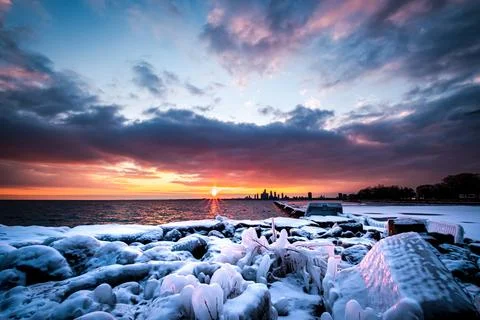 Sunset from Ontario Place in Toronto Stock Photos