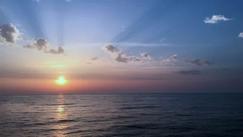 Sunset on the open sea Stock Footage 94703099