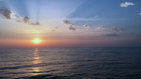 Sunset on the open sea Stock Footage 94703403
