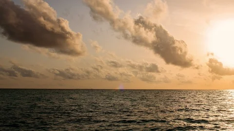 Sunset in open sea. Stock Footage 96799530
