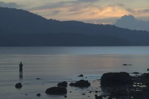 Sunset is an opportunity to reset. Stock Photos