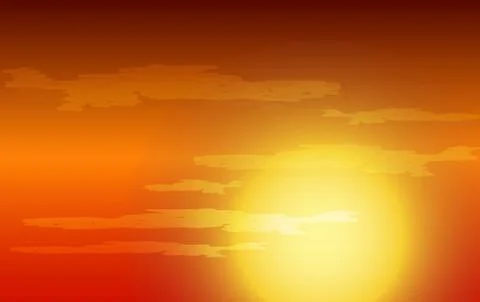 Sunset or Sun dawn. Stock Illustration