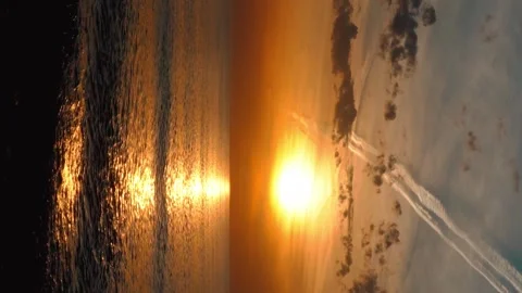 Sunset or sunrise, clouds over sea, sunlight. Amazing nature, landscape, Vídeo Stock 241102054