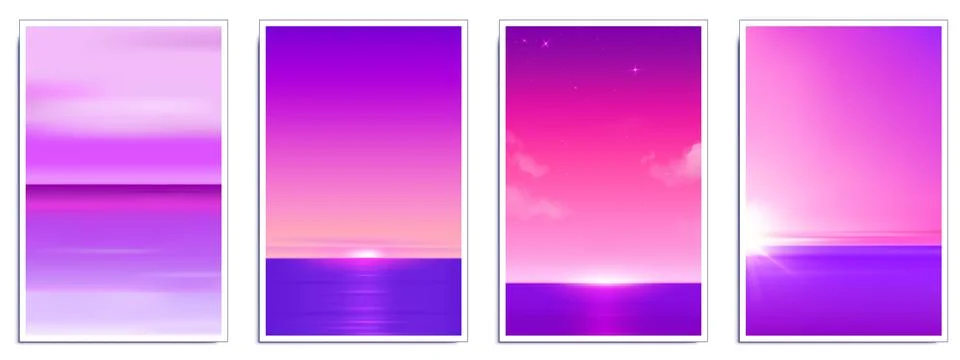 Sunset or sunrise gradient sky, pink horizon color Ilustración de archivo