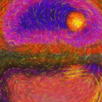 Sunset or Sunrise Stock Illustration