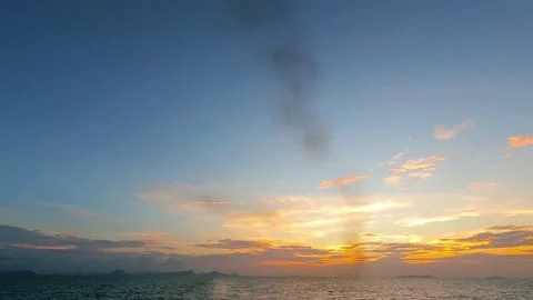 Sunset or sunrise on sunset or sunrise on sea water n ocean wave Stock Footage 158720034