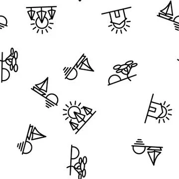 Sunset Or Sunrise Vector Seamless Pattern Illustrazione stock