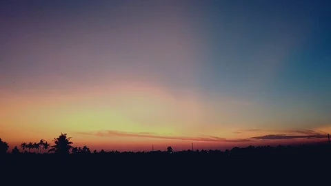 Sunset Orange with Home Background Stock Footage 96145243